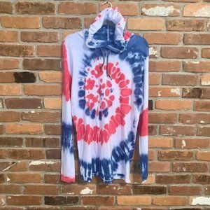 Dynamite LS Hooded Tie Dye T Shirt Size Medium